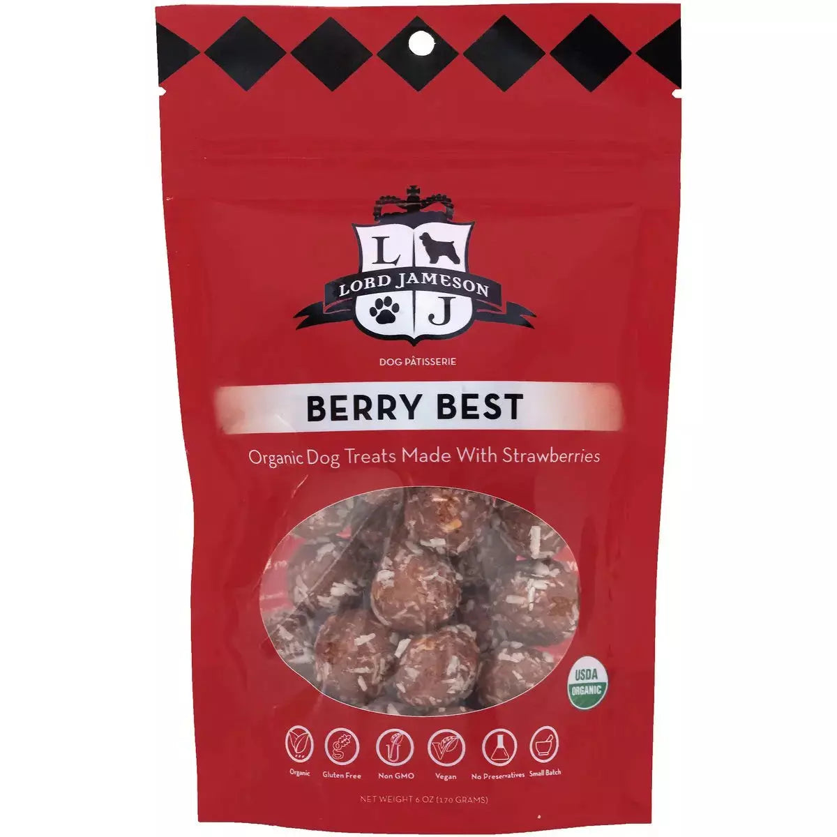 Lord Jameson Berry Best Organic Dog Treats 6oz Lord Jameson