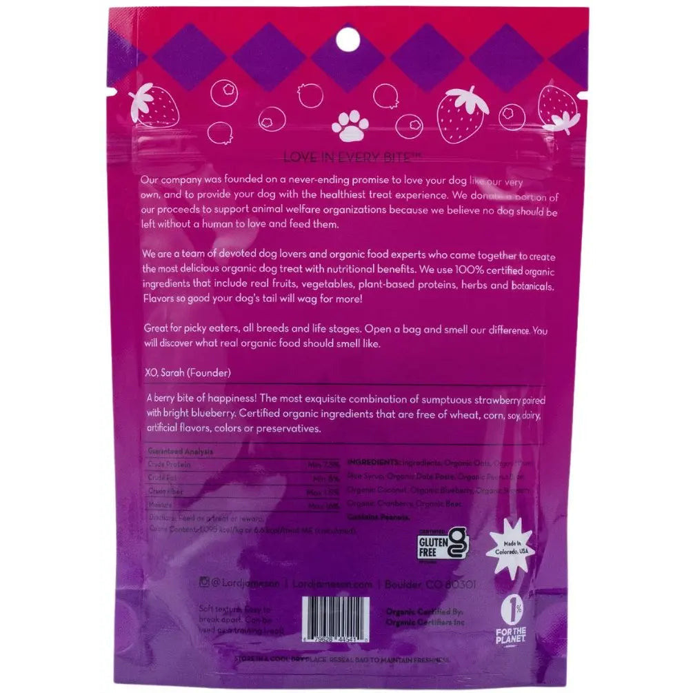 Lord Jameson Very Berry Organic Dog Treats 3oz Lord Jameson