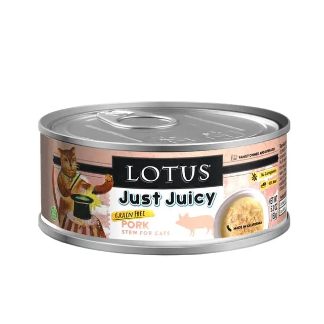 Lotus Just Juicy Pork Stew Grain-Free Canned Cat Food Lotus