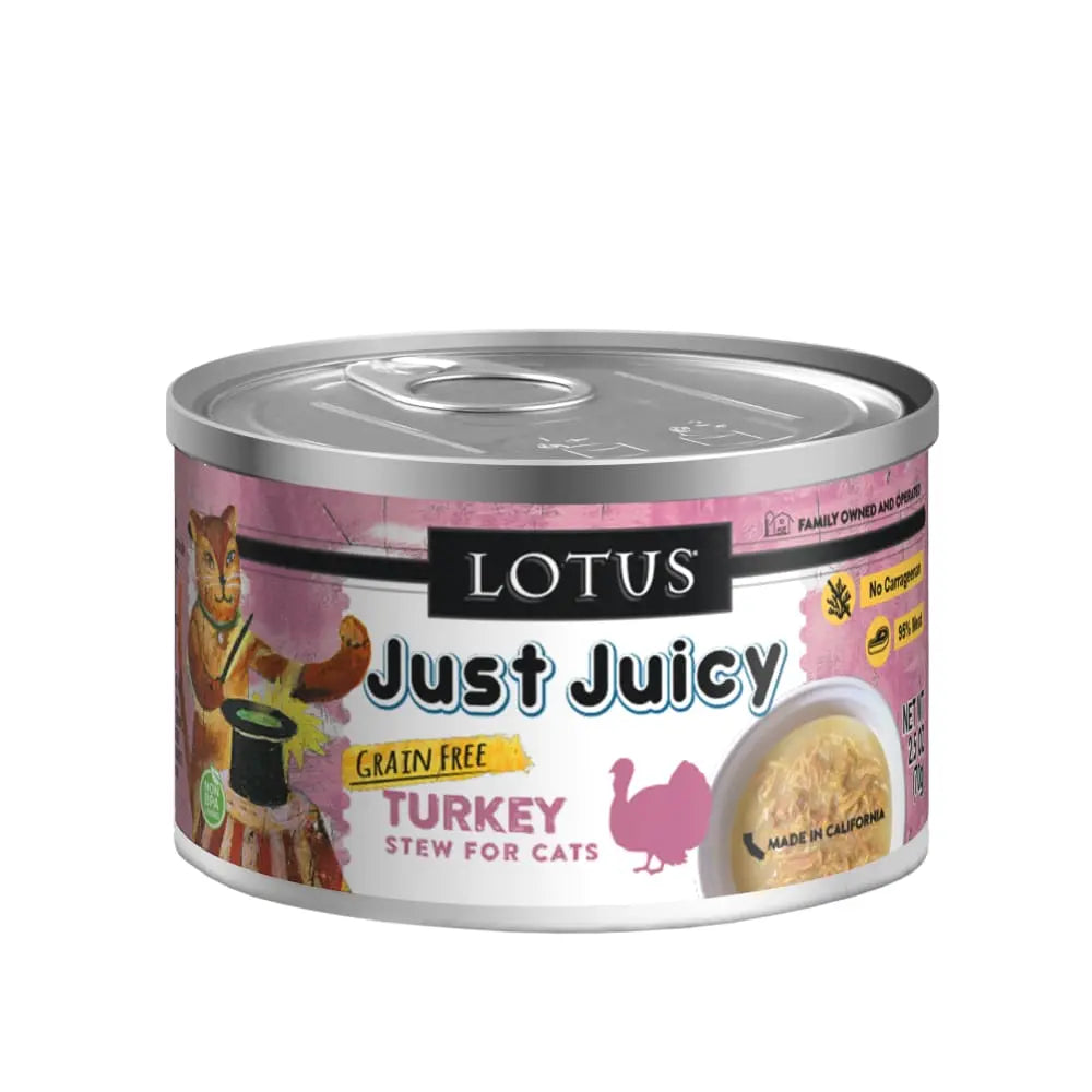 Lotus Just Juicy Turkey Stew Grain-Free Canned Cat Food Lotus