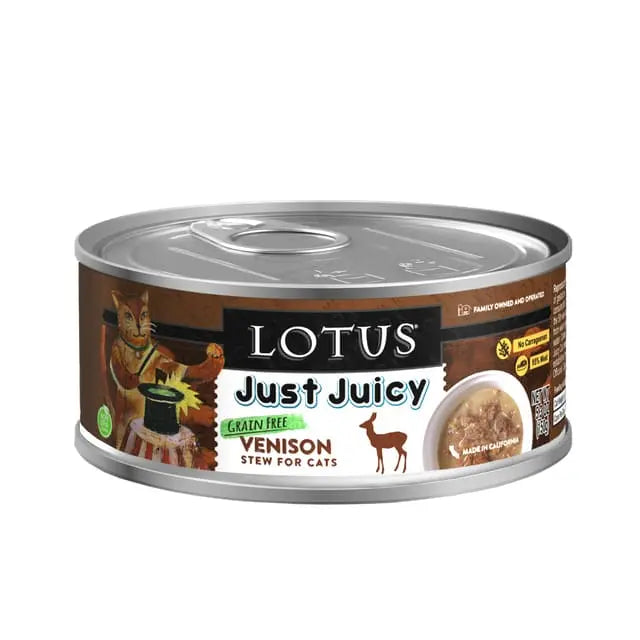 Lotus Just Juicy Venison Stew Grain-Free Canned Cat Food Lotus