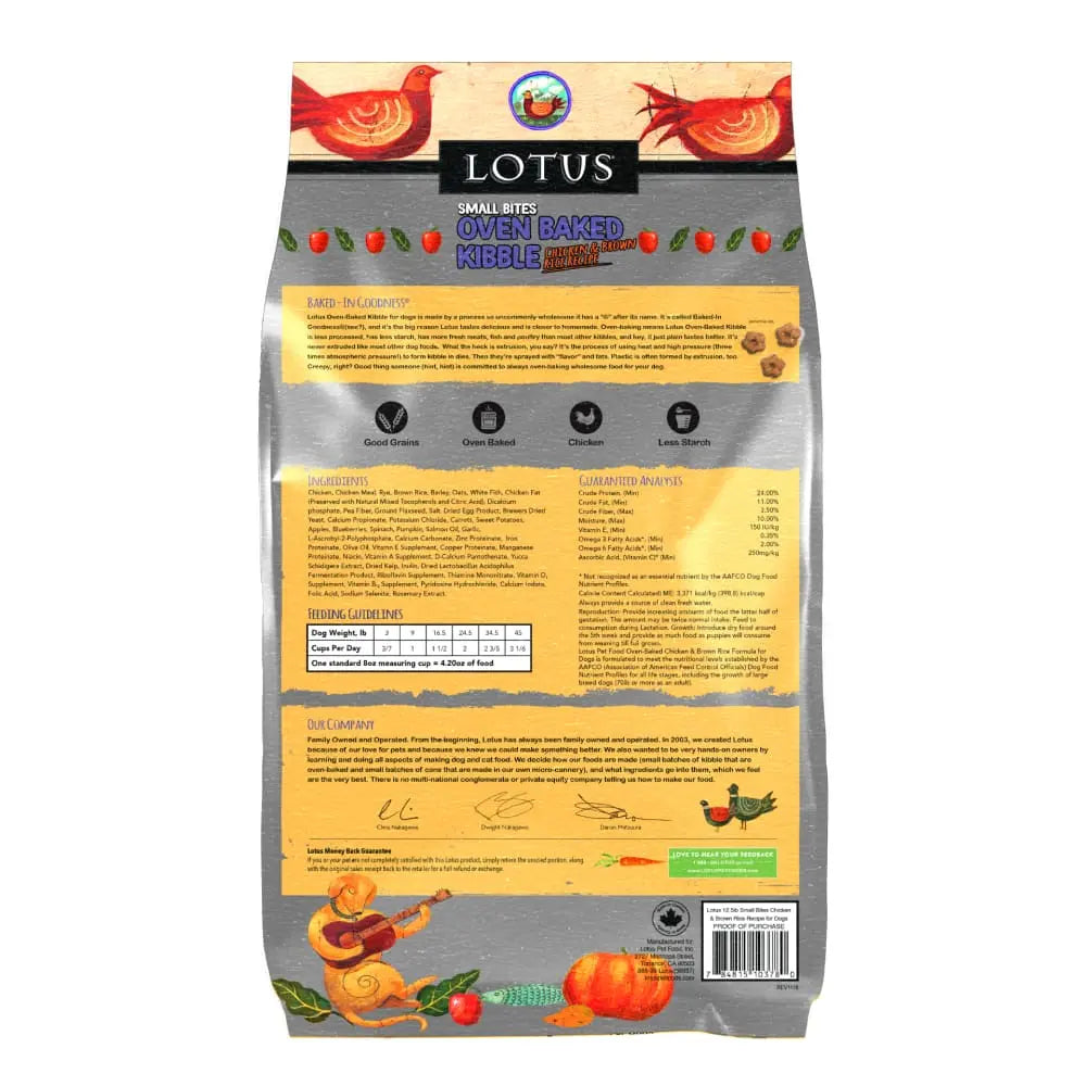 Lotus Oven-Baked Small Bites Good Grains Chicken Recipe Adult Dry Dog Food Lotus