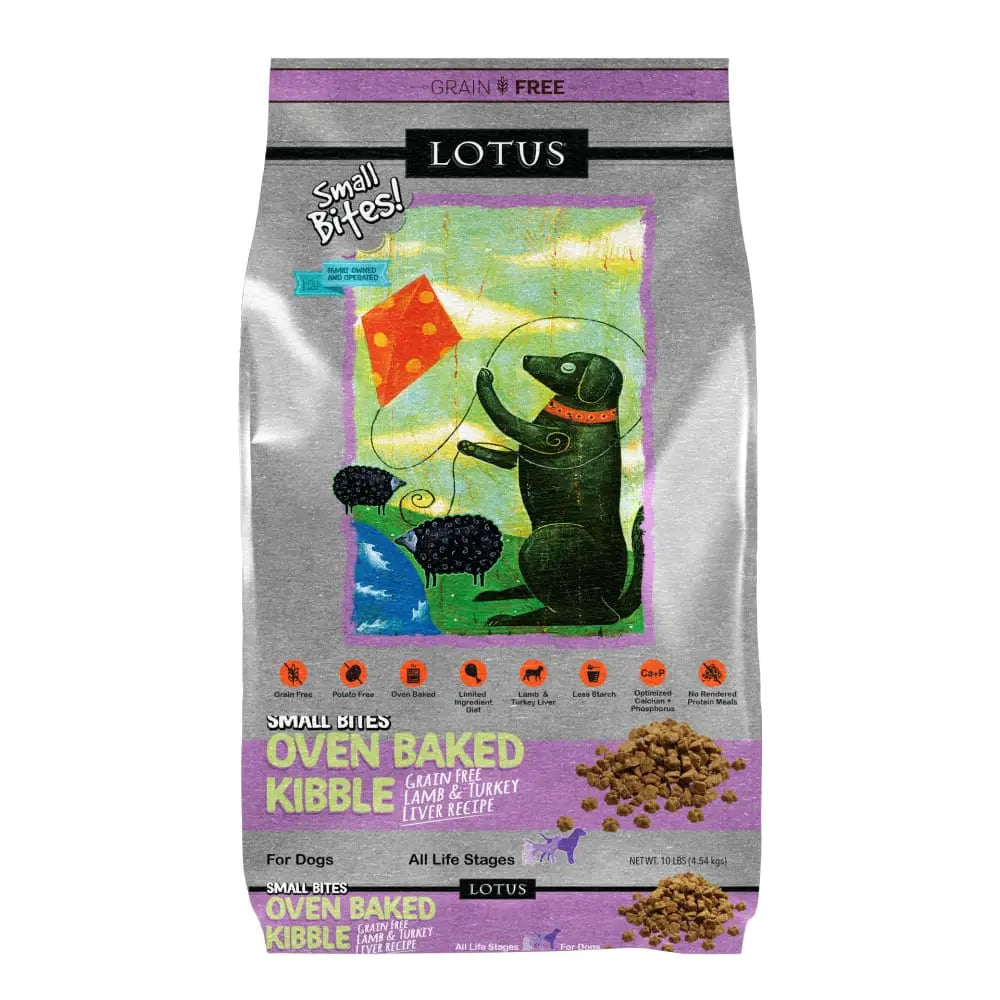 Lotus Oven-Baked Small Bites Grain-Free Lamb & Turkey Liver Dry Dog Food Lotus