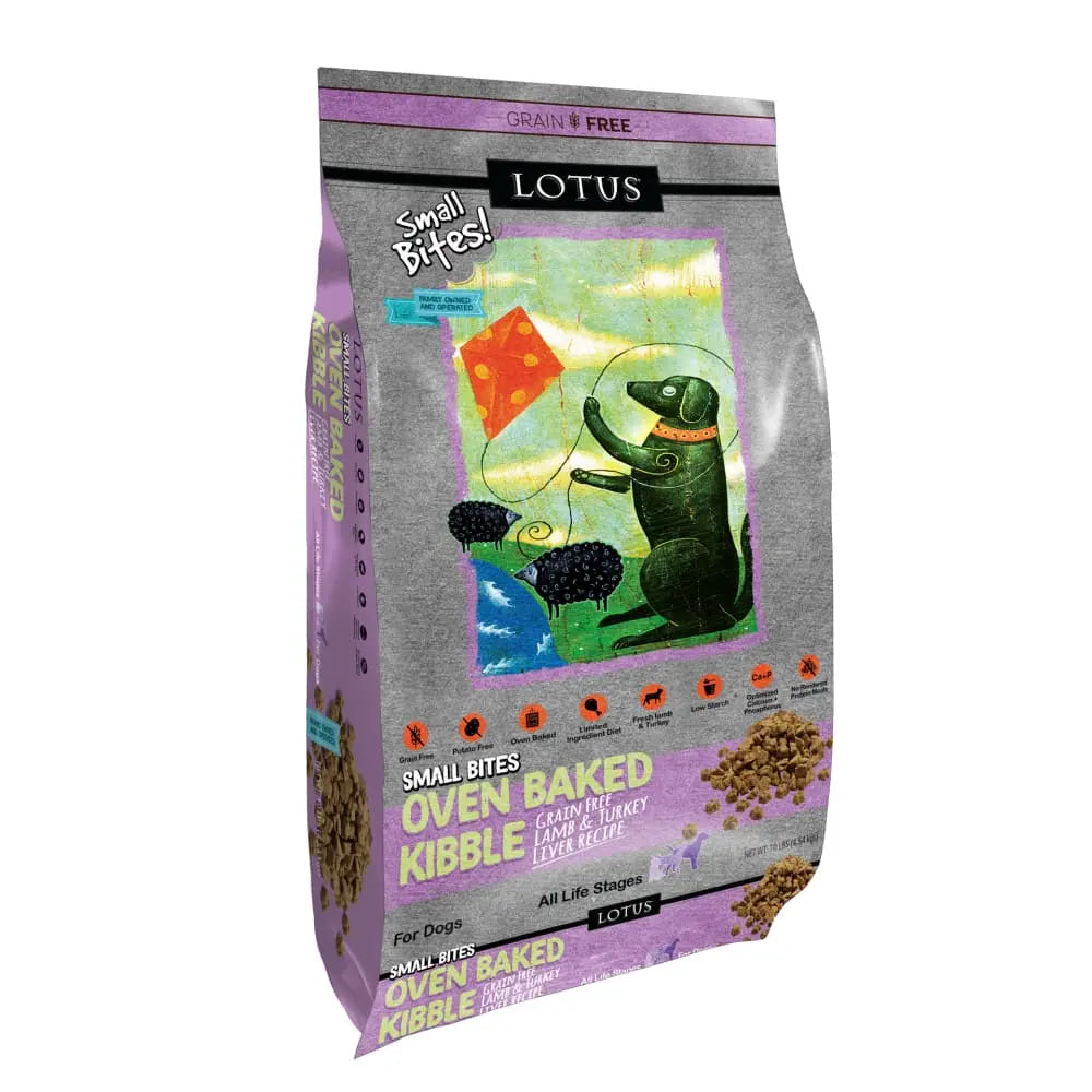 Lotus Oven-Baked Small Bites Grain-Free Lamb & Turkey Liver Dry Dog Food Lotus