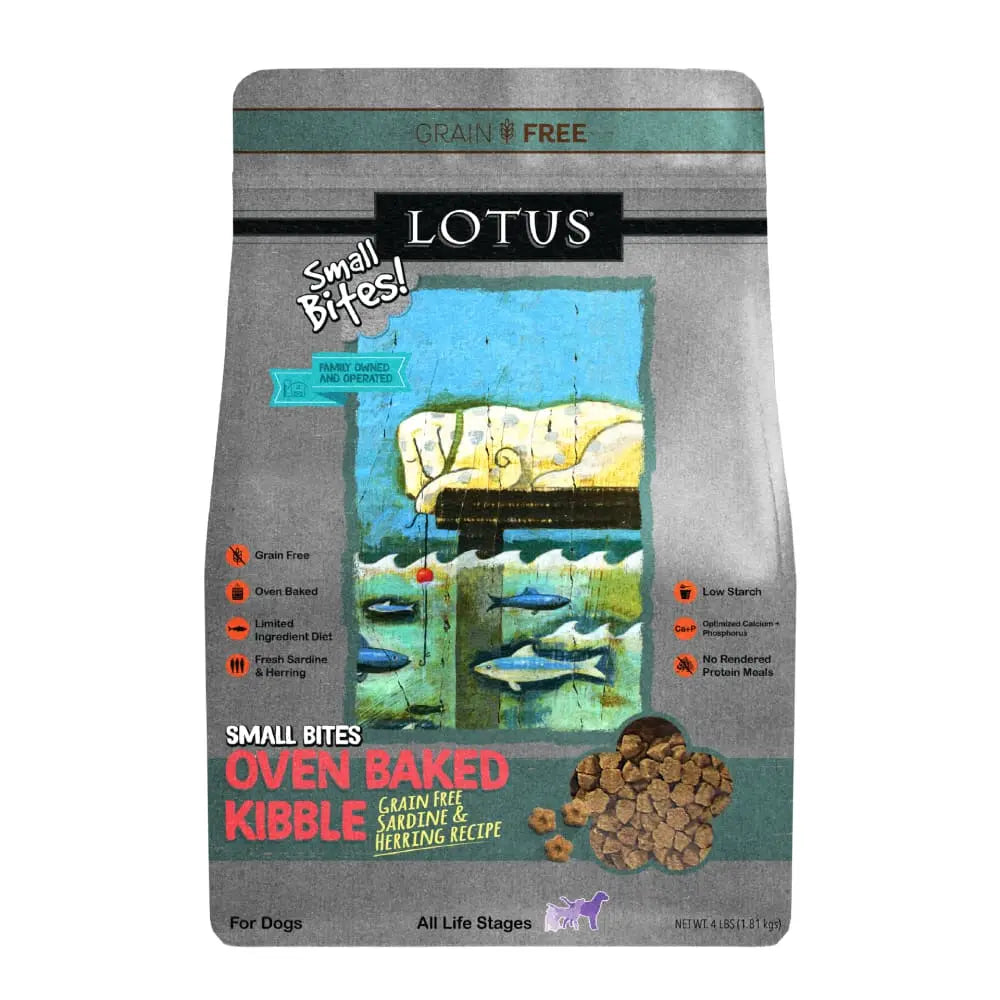 Lotus Oven-Baked Small Bites Grain-Free Sardine & Herring Recipe Dry Dog Food Lotus