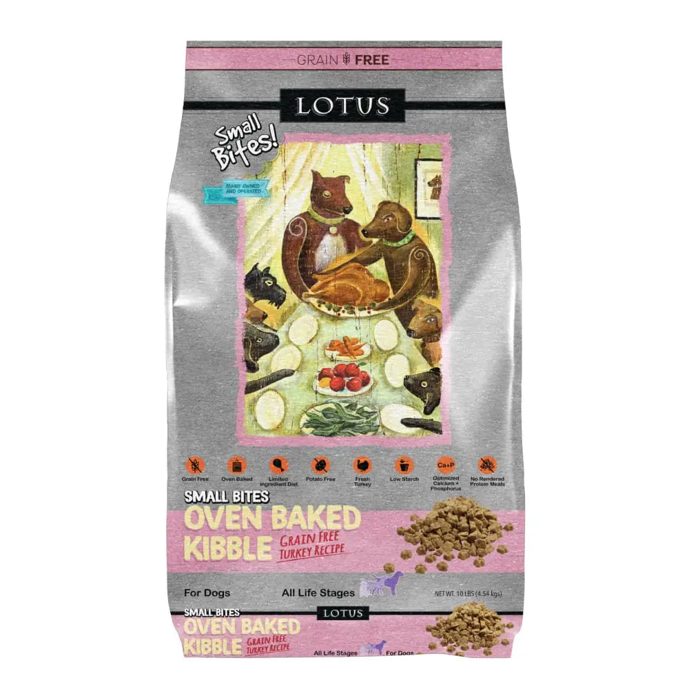 Lotus Oven-Baked Small Bites Grain-Free Turkey Recipe Dry Dog Food Lotus