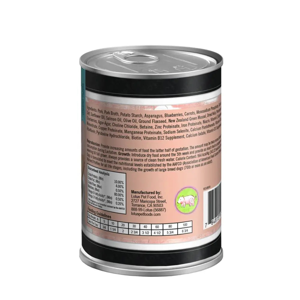 Lotus Pork Stew Grain-Free Canned Dog Food Lotus