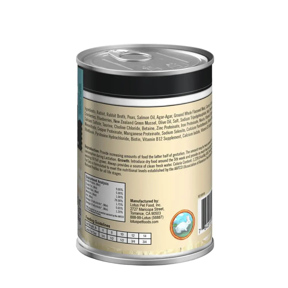 Lotus Rabbit Grain-Free Pate Canned Cat Food Lotus