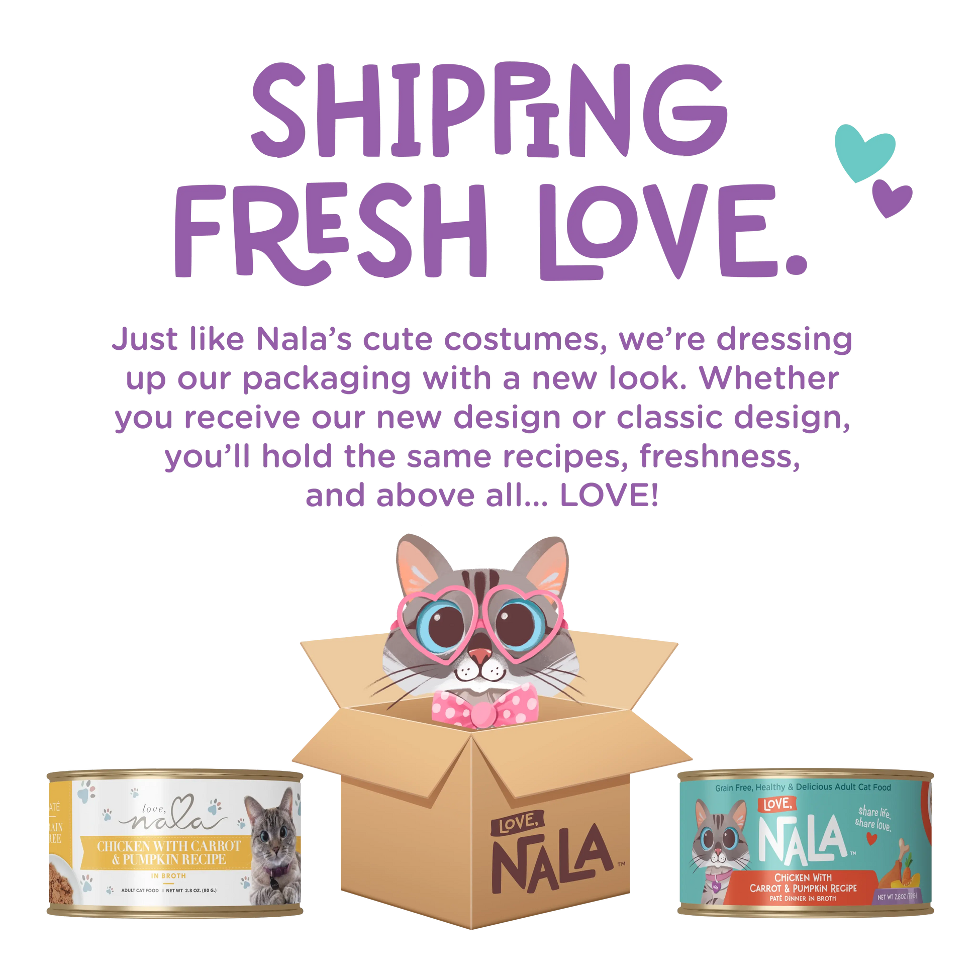 Love, Nala Chicken Flaked with Sweet Potato & Carrot Recipe in Broth Cat Food 2.8oz Case of 12 Love Nala