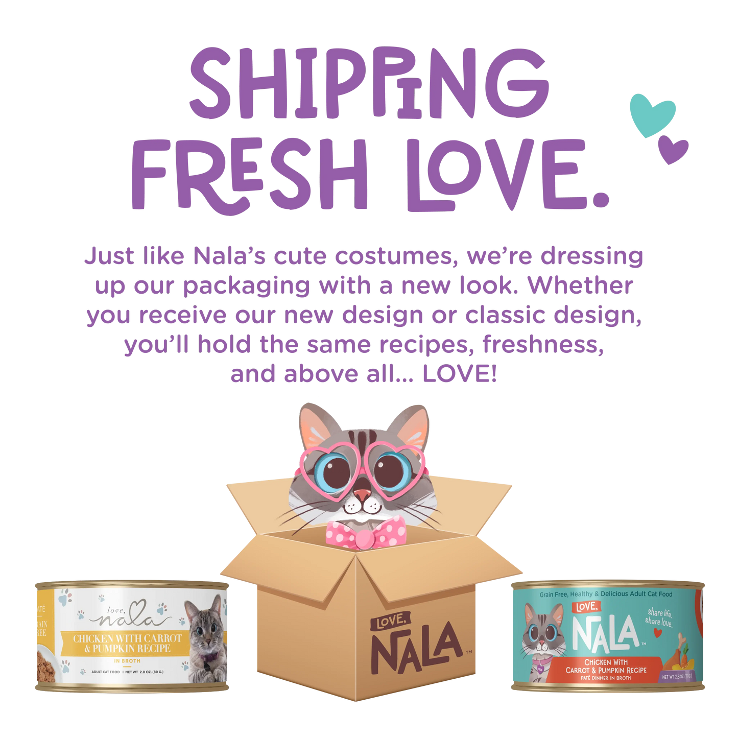 Love, Nala Chicken Flaked with Sweet Potato & Tomato Recipe in Broth Cat Food 2.8oz case of 12 Love Nala