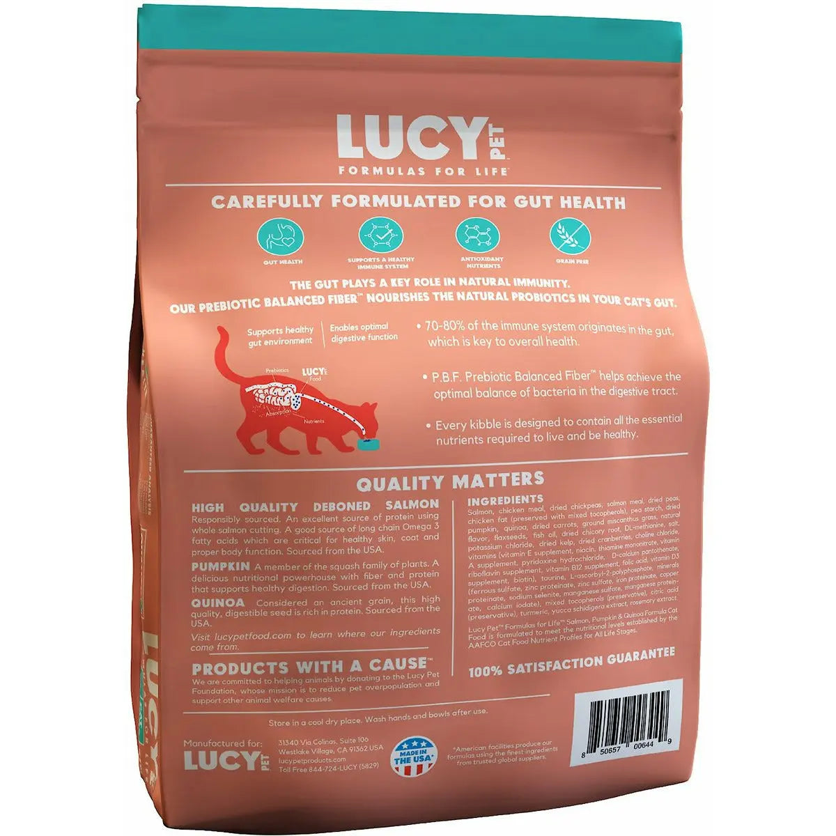 Lucy Pet Products Formulas for Life Dry Cat Food Salmon, Pumpkin & Quinoa Lucy Pet Products