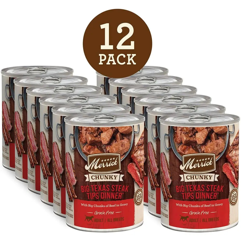 Merrick® Chunky Grain Free Big Texas Steak Tips Dinner® in Gravy Adult Dog Food, 12.7 Oz Merrick®