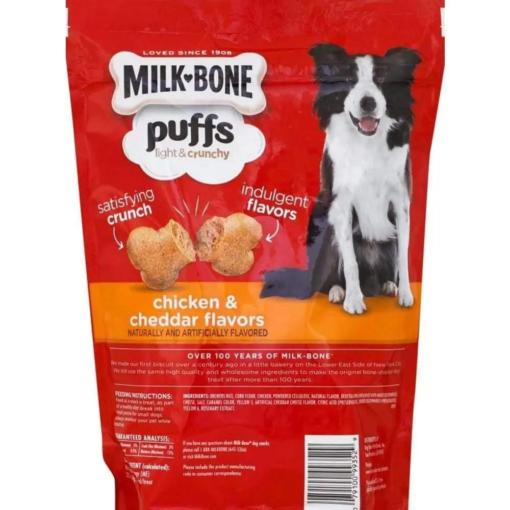 Milk-Bone Puffs Chicken and Cheddar Dog Treats Medium, 8 oz Milk-Bone