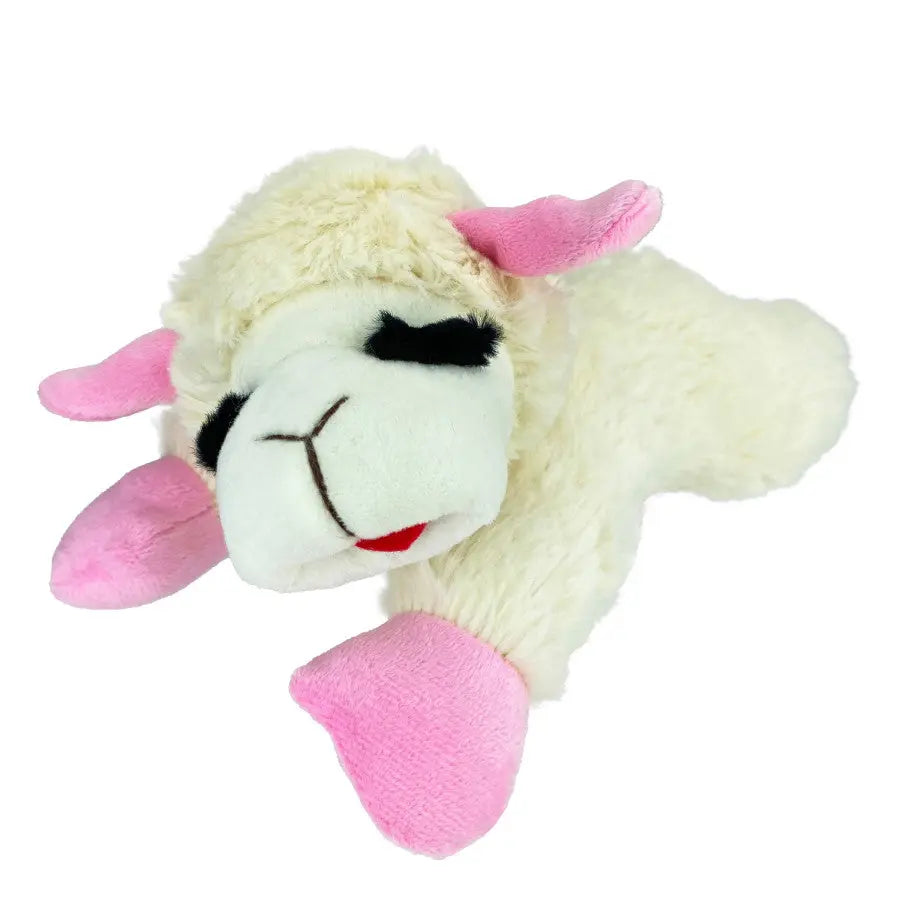 Multipet Lamb Chop Dog Toy w/ Pink Ribbon Multipet