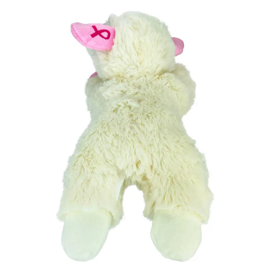 Multipet Lamb Chop Dog Toy w/ Pink Ribbon Multipet