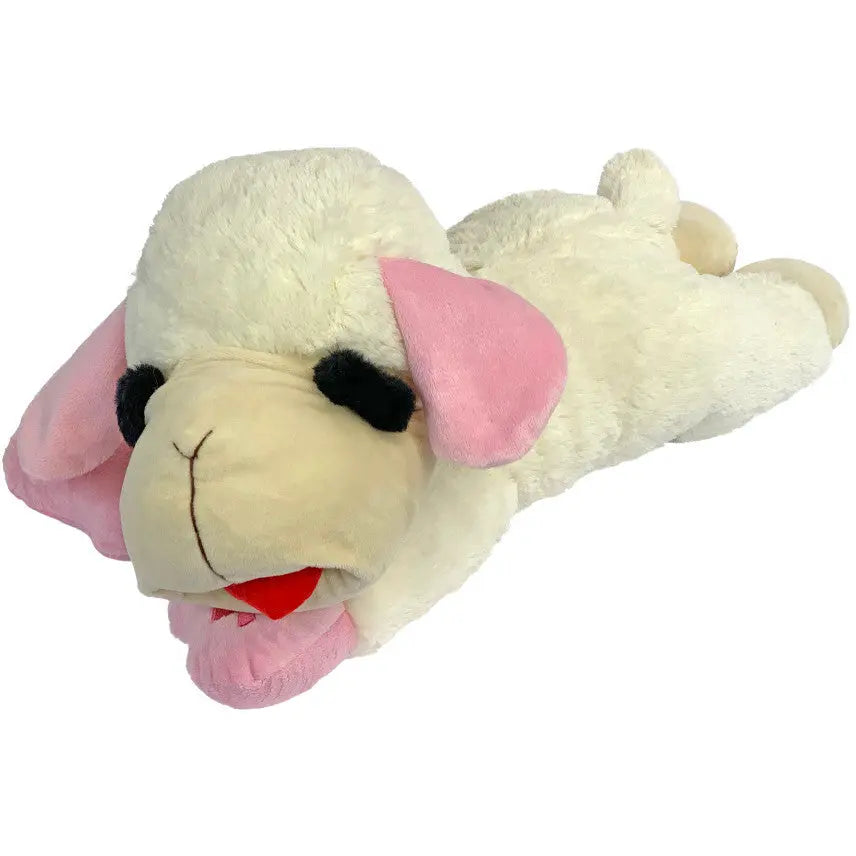 Multipet Lamb Chop Dog Toy w/ Pink Ribbon Multipet