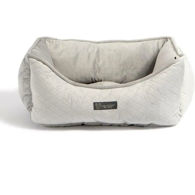 Nandog Micro Plush Reversible Light Gray Quilted Dog Bed Nandog Pet Gear WP