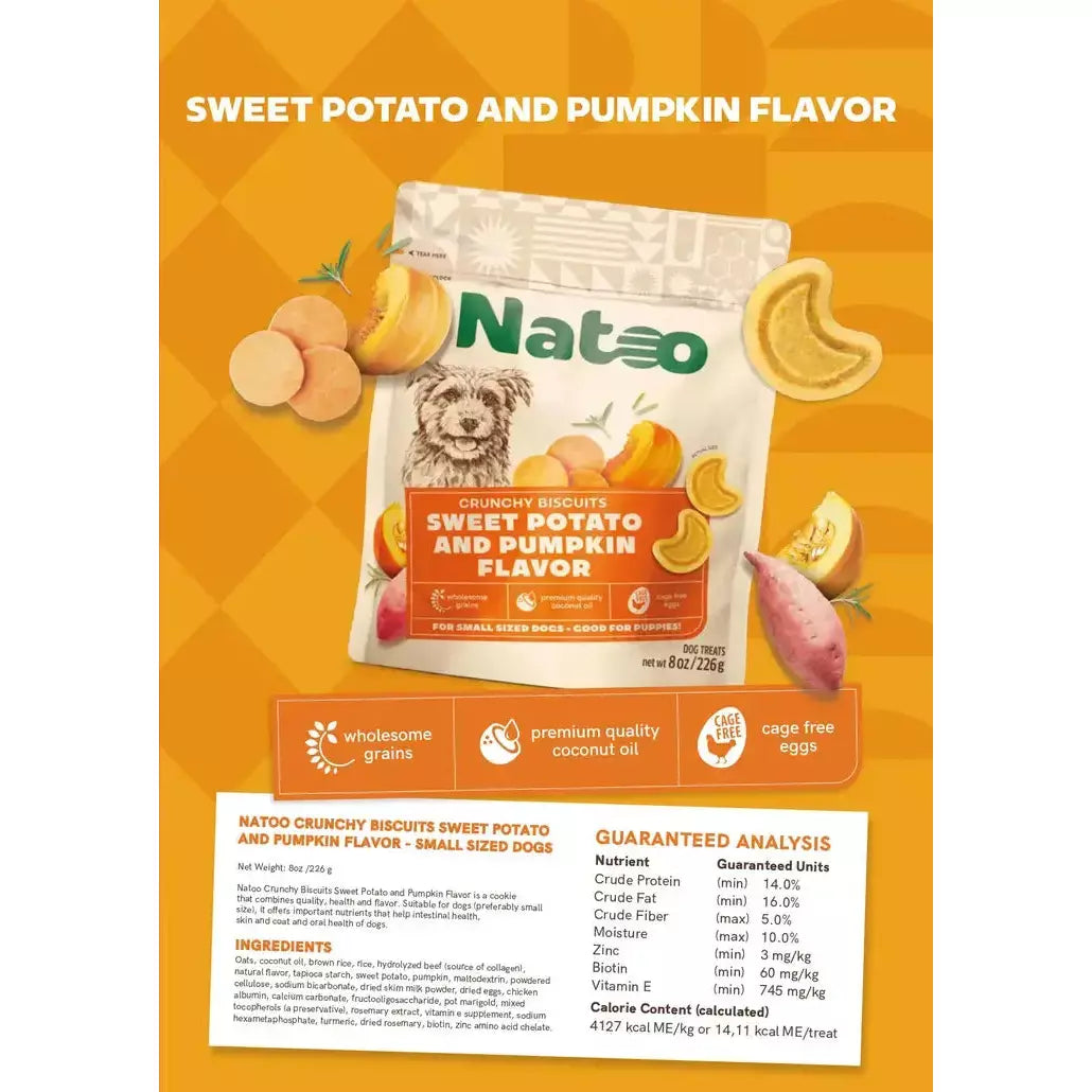 Natoo Biscuits Sweet Potato and Pumpkin Flavor Dog Recipe Natoo