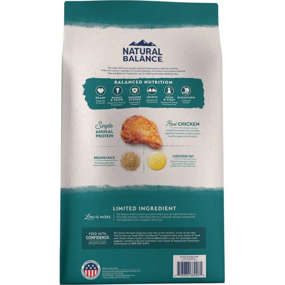 Natural Balance Pet Foods L.I.D Dry Dog Food Chicken & Brown Rice, Natural Balance