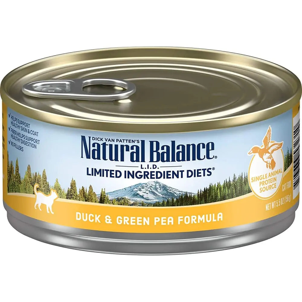 Natural Balance Pet Foods L.I.D. Indoor Wet Cat Food Duck & Green Pea, 24ea/5.5 oz Natural Balance