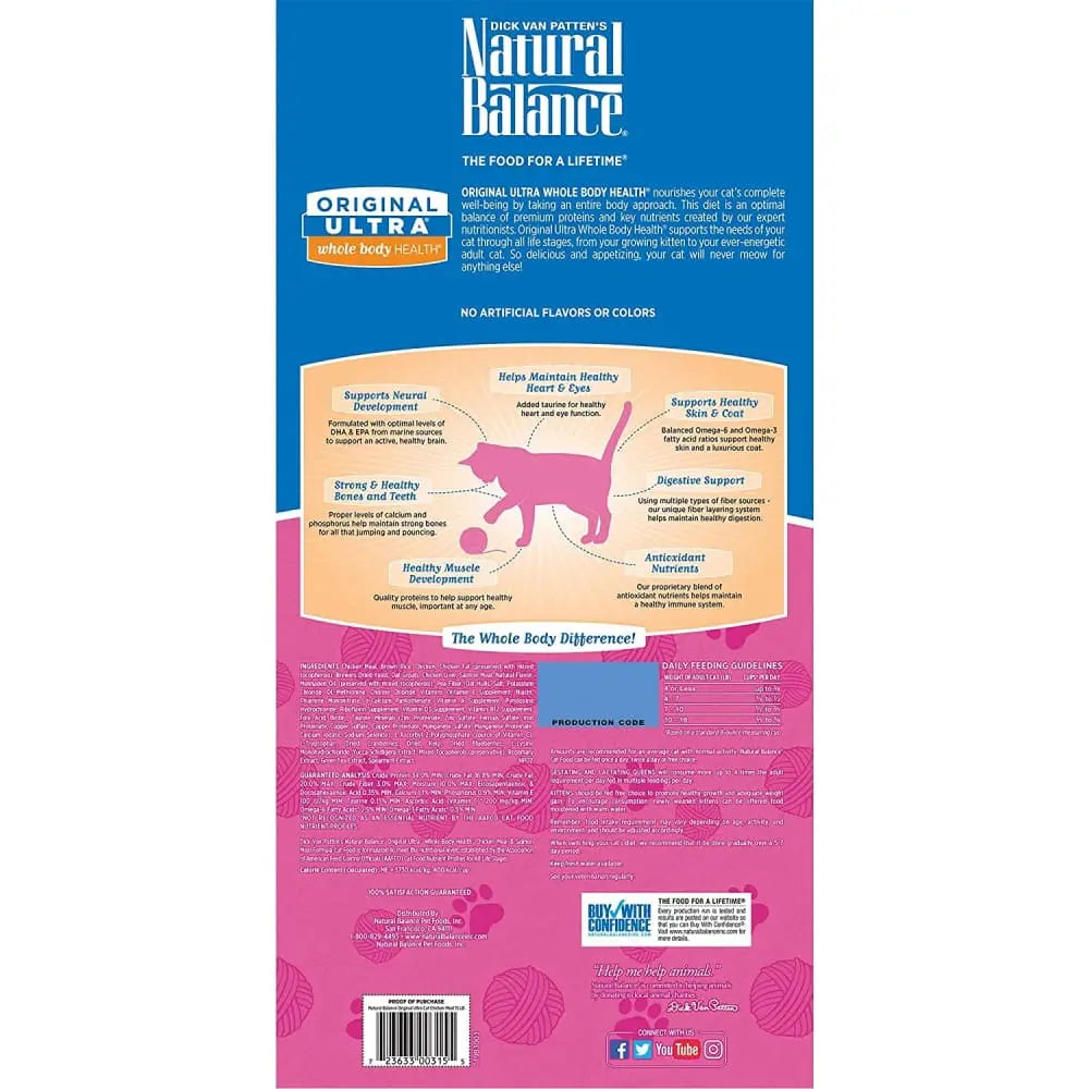 Natural Balance Pet Foods Original Ultra Premium Whole Body Health Dry Cat Food Natural Balance CPD