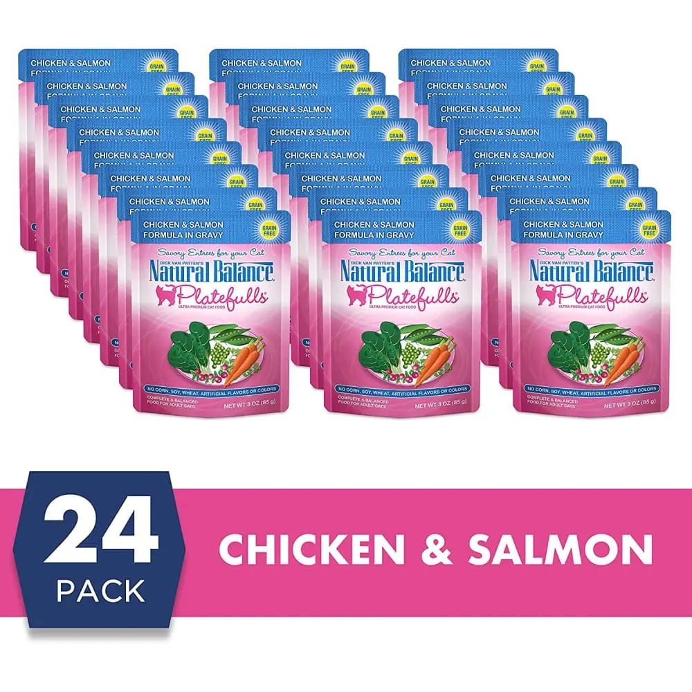 Natural Balance Pet Foods Platefulls Chicken & Salmon Formula in Gravy Cat Wet Food 3 oz, 24 pk Natural Balance CPD