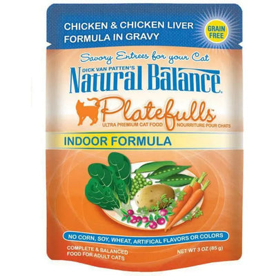 Natural Balance Pet Foods Platefulls Indoor Chicken & Chicken Liver Formula Cat Wet Food 3 oz, 24 pk Natural Balance CPD