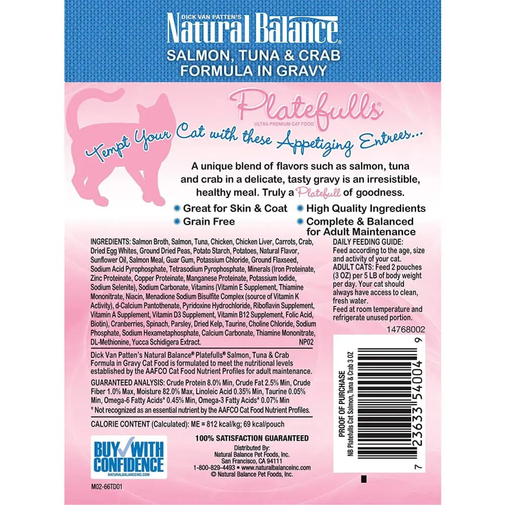 Natural Balance Pet Foods Platefulls Salmon, Tuna & Crab Formula in Gravy Cat Wet Food Natural Balance CPD