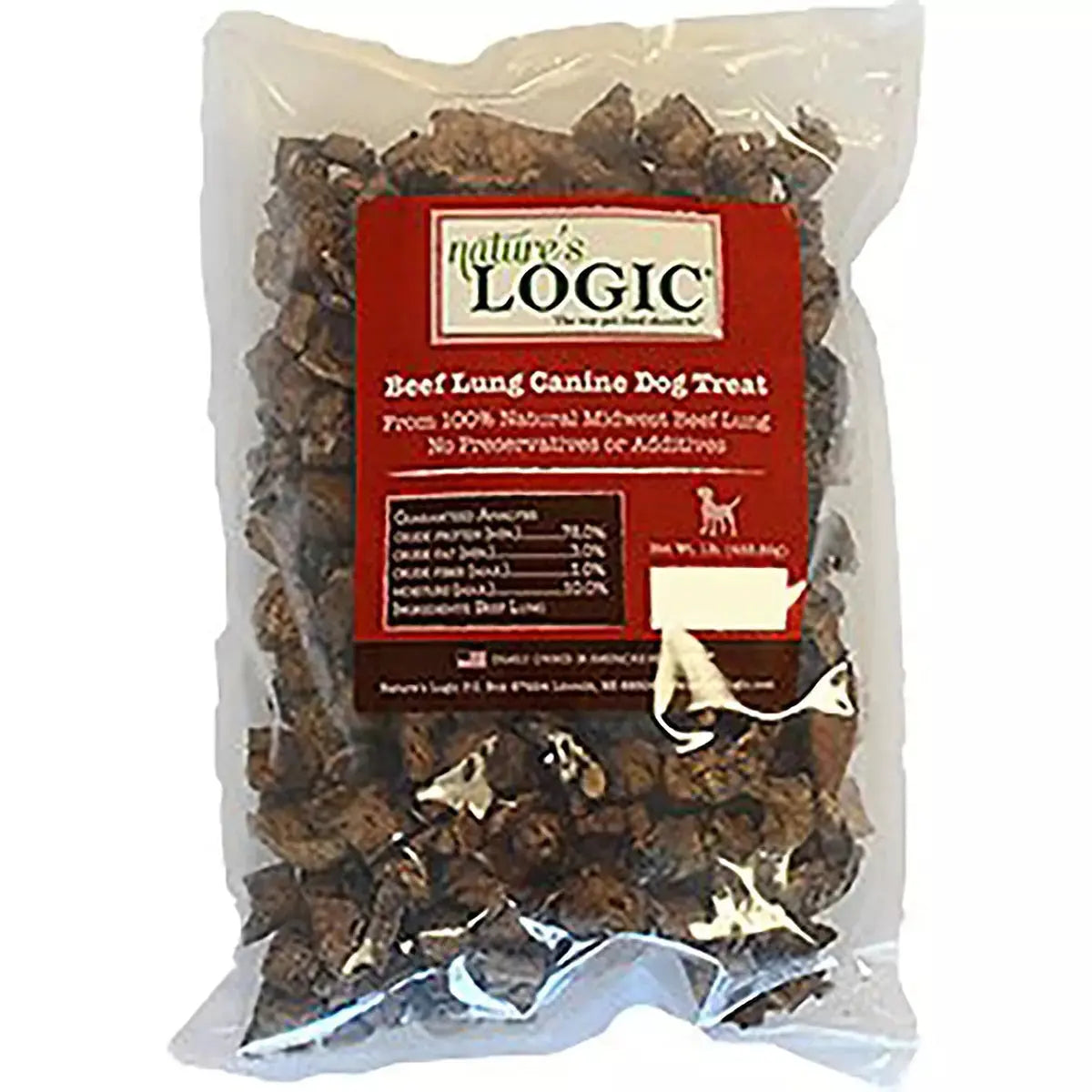 Nature's Logic Beef Lung Dehydrated Dog Treats 1 lb. Bag Nature's Logic