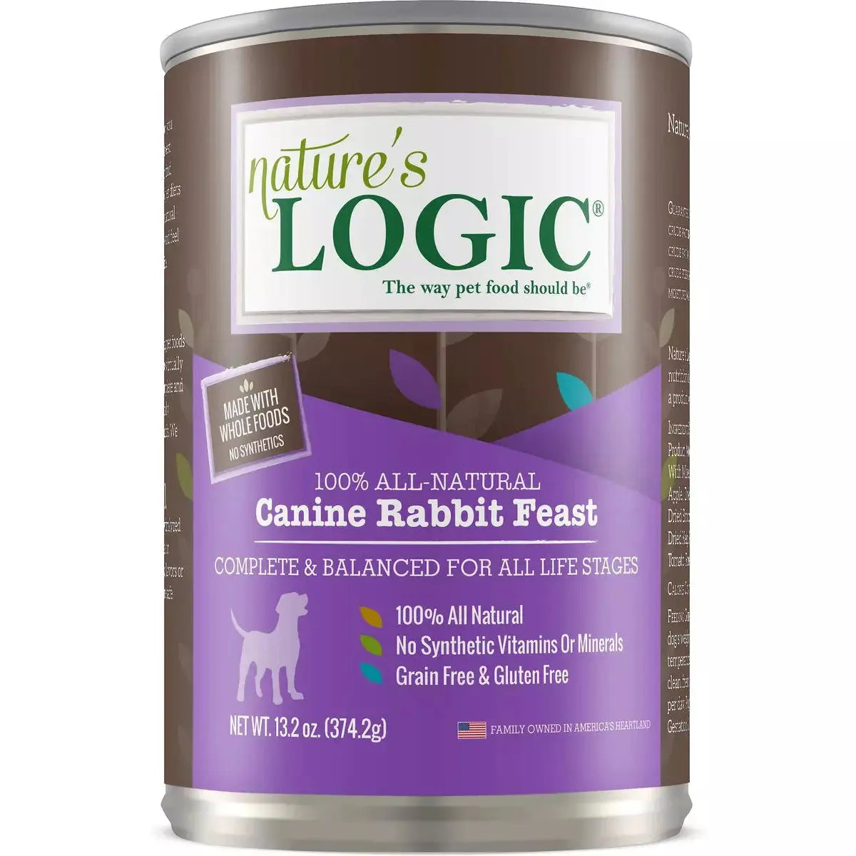 Nature's Logic Canine Rabbit Feast Grain-Free Canned Dog Food 13.2 oz case of 12 Nature's Logic