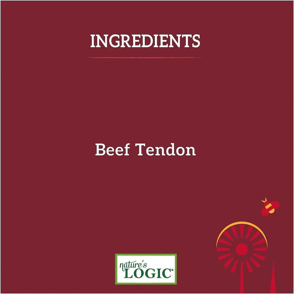 Natures Logic Beef Tendon Canine Chew Dog Treats 1 lb. Bag Nature's Logic