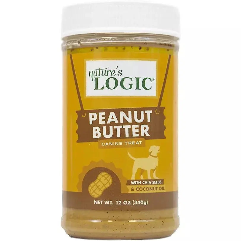 Natures Logic Peanut Butter Canine Dog Treat 12 oz. Jar Nature's Logic