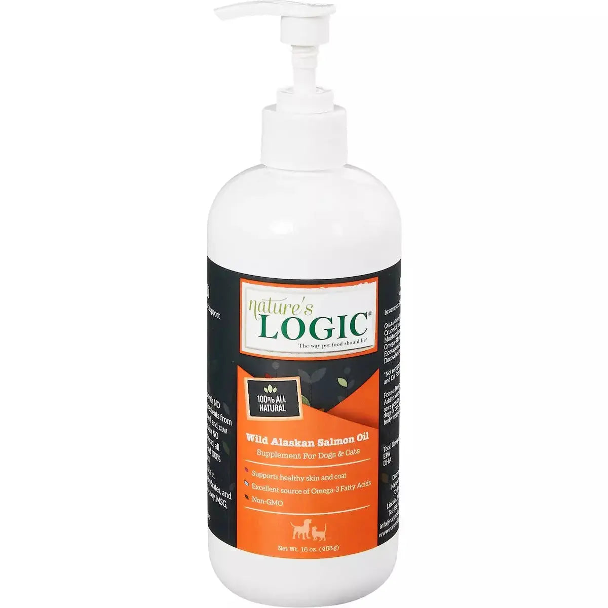 Natures Logic Wild Alaskan Salmon Oil Dog & Cat Supplement - 32 oz. Bottle Nature's Logic