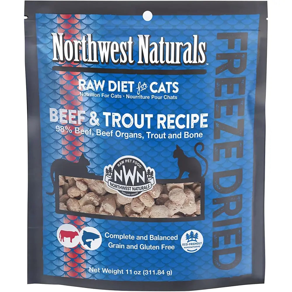 Northwest Naturals Freeze Dried Cat Nibbles Beef & Trout Cat Food 11 oz Northwest Naturals