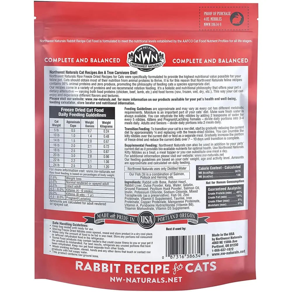 Northwest Naturals Freeze Dried Cats Nibbles Rabbit Cat Food Northwest Naturals