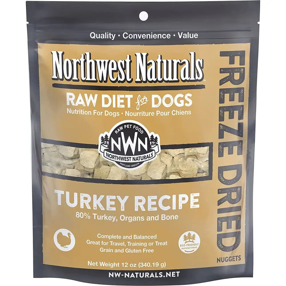 Northwest Naturals Freeze Dried Raw Diet for Dogs Turkey Nuggets Dog Food Northwest Naturals