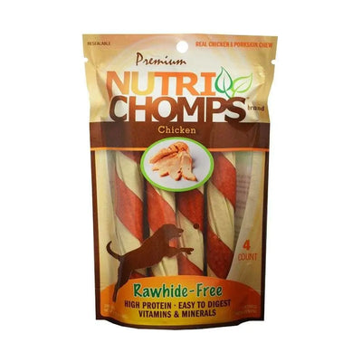 Nutri Chomps Chicken Wrapped Twist Dog Treats 6 Inch 4 Count Nutri Chomps