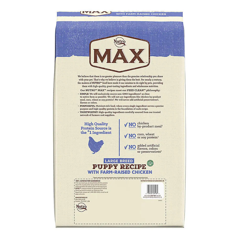 Nutro Products Max Puppy Large Breed Dry Dog Food Chicken 25 lb Nutro