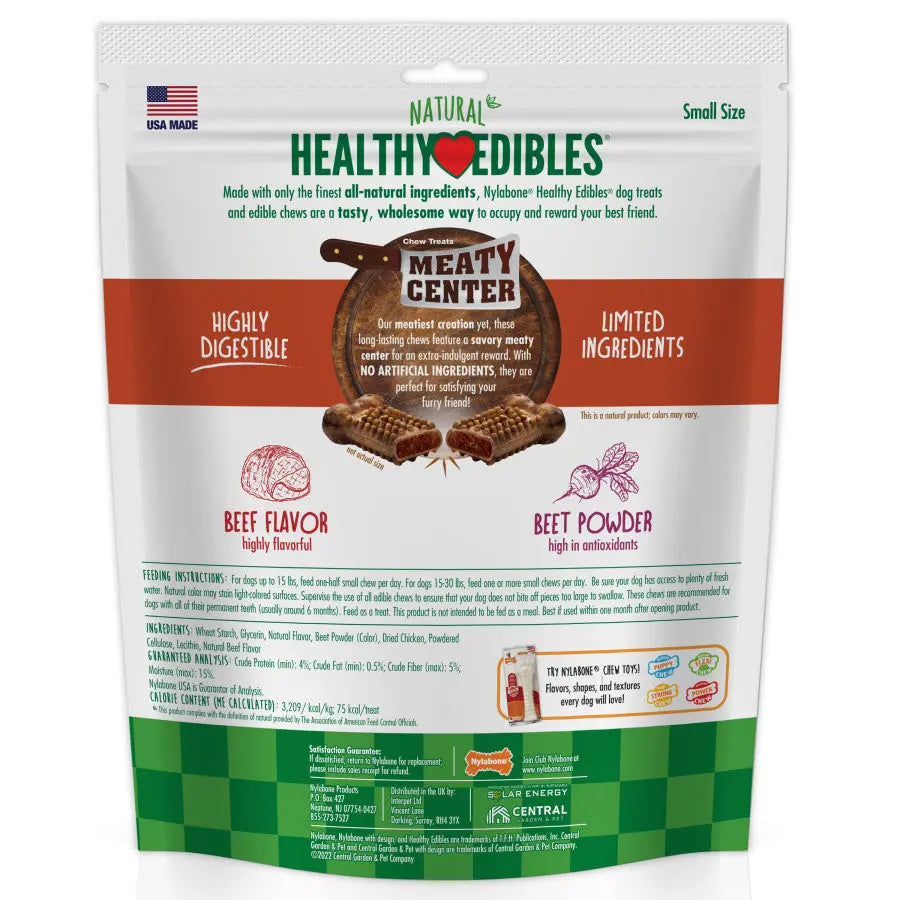 Nylabone Healthy Edibles Meaty Center Natural Dog Treats 12 ct Nylabone