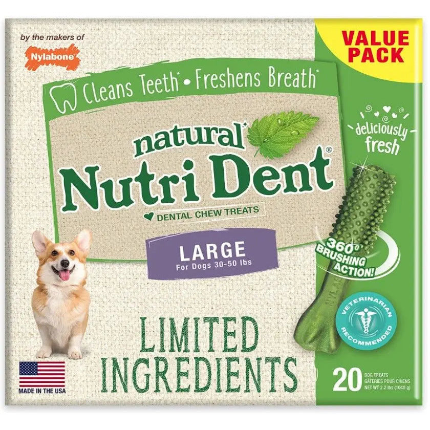 Nylabone Natural Limited Ingredients Nutri Dent Fresh Breath Dental Chews Nylabone