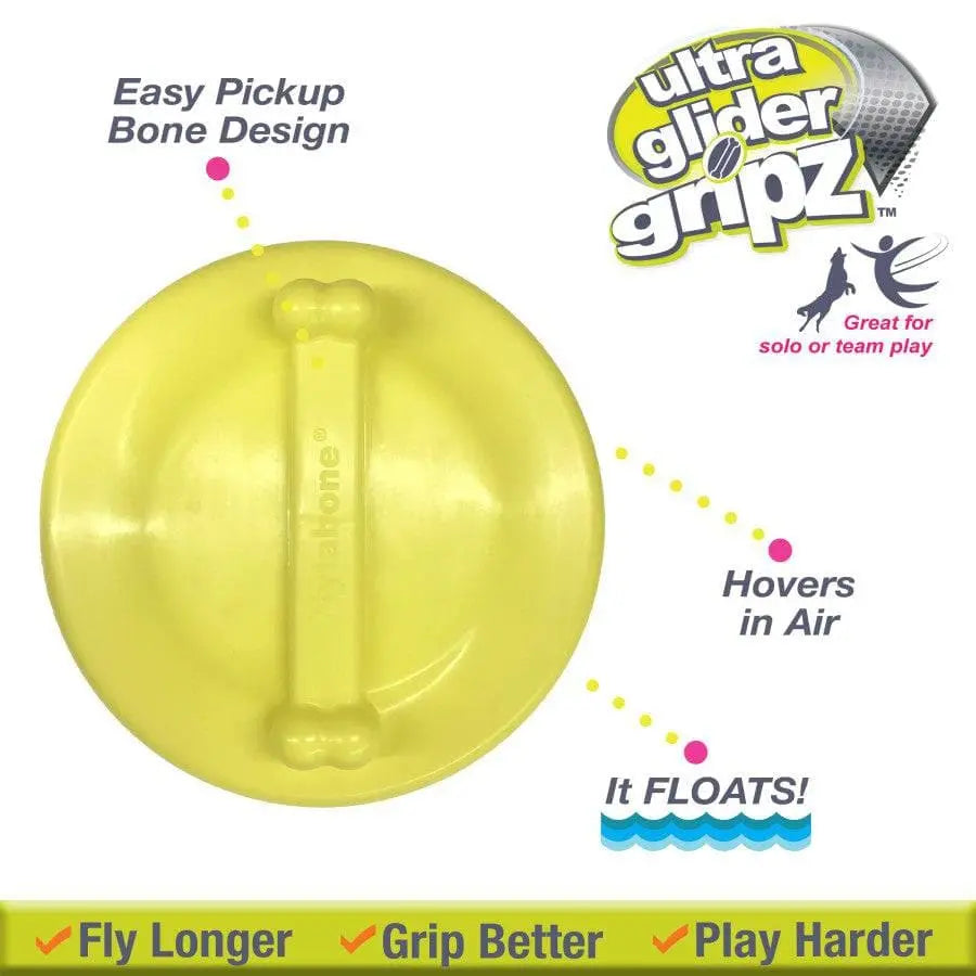 Nylabone Power Play Ultra Glider Gripz Dog Flying Disc Ultra Glider Nylabone