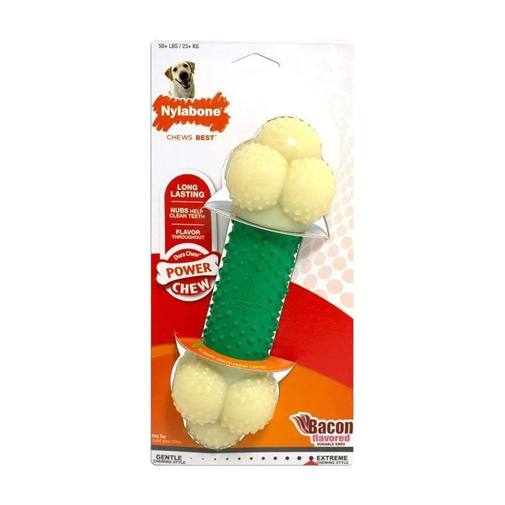 Nylabone® Dura Chews® Power Chews Bacon Flavor Double Action Long Lasting Chews Dog Toys Souper 50+ Nylabone®