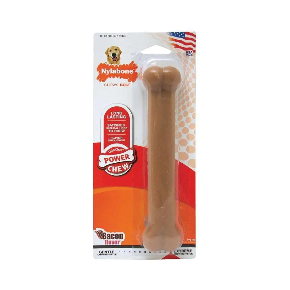 Nylabone® Dura Chews® Power Chews Bacon Flavor Long Lasting Chews Dog Toys Giant Up to 50 Lbs Nylabone®