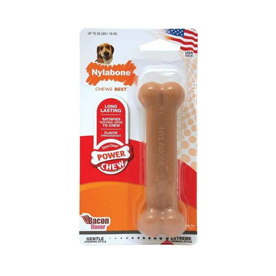 Nylabone® Dura Chews® Power Chews Bacon Flavor Long Lasting Chews Dog Toys Wolf Up to 35 Lbs Nylabone®