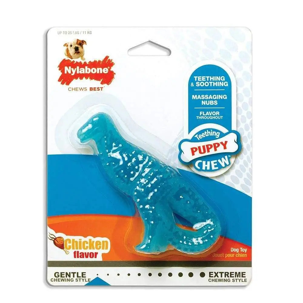 Nylabone® Teething Puppy Chews Chicken Flavor Dino Dental Chews Puppy Toys Regular Up to 25 Lbs Nylabone®
