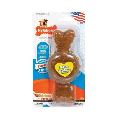 Nylabone® Teething Puppy Chews Chicken Flavor Ring Bone Chews Puppy Toys Wolf Up to 35 Lbs Nylabone®