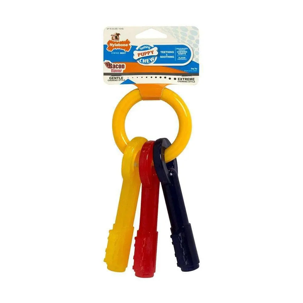 Nylabone® Teething Puppy Chews Puppy Chews Bacon Flavor Teething Keys Chews Dog Toys Large Nylabone®