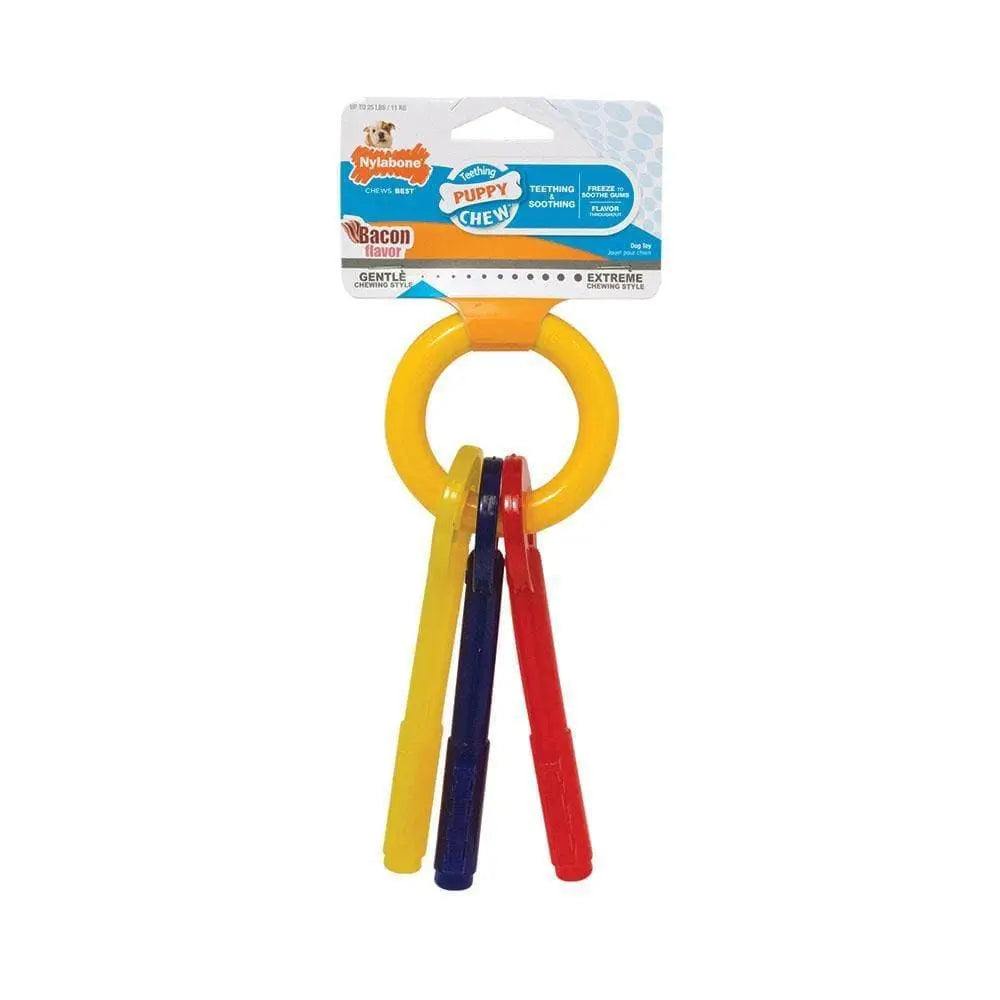 Nylabone® Teething Puppy Chews Puppy Chews Bacon Flavor Teething Keys Chews Dog Toys Small Nylabone®