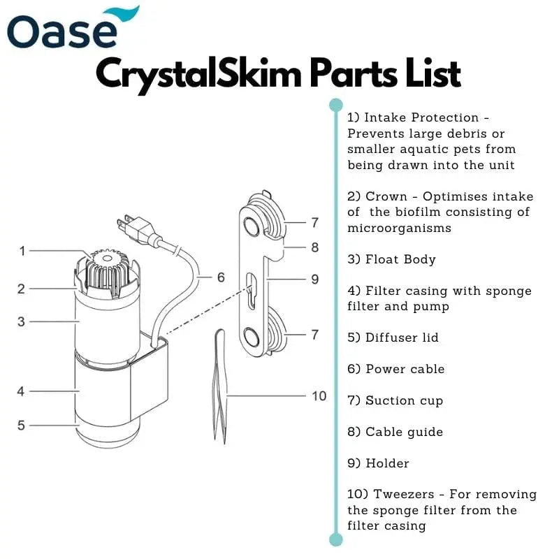 Oase CrystalSkim Surface Aquarium Skimmer OASE