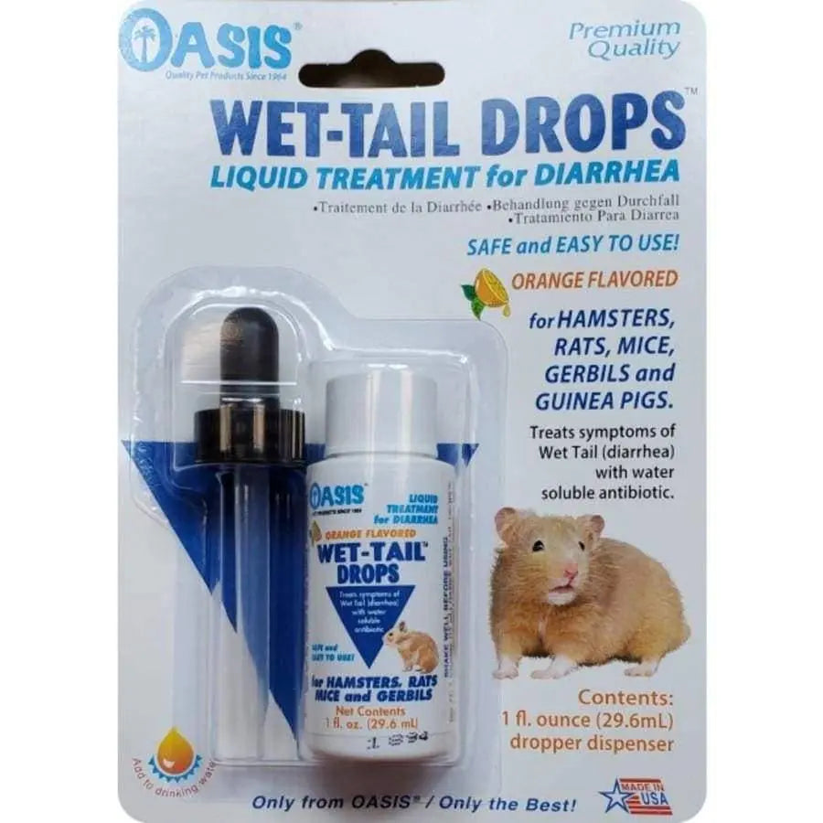 Oasis Wet Tail Drops Diarrhea Treatment for Small Animals 1 Fl. oz Oasis